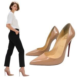 Christian Louboutin So Kate Patent Leather Pumps Beige Size 38